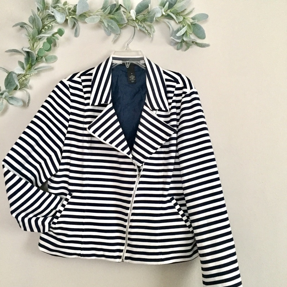 Lane Bryant striped moto jacket Size 22